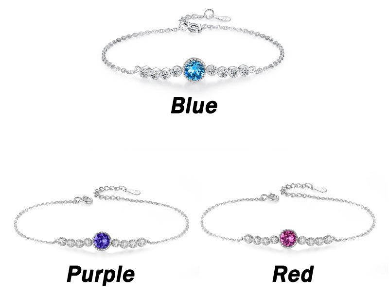 Dainty Crystal Zircon Valentine's Day Gifts For Her Cuff Jewelry Wristband Accessory Sterling Silver Women's Bracelet