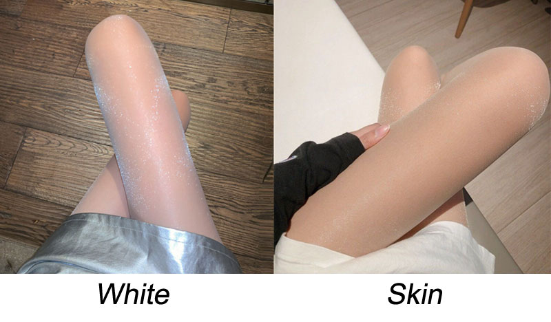 Sexy Sparky Silver Thread Crotchless Mesh Sheer Ultra-Thin Tights Leggings Thigh High Stockings Pantyhose Socks Anti-snagging Elastic Women's Stocking