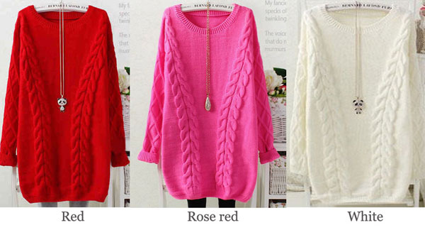 Sweet Retro Diamond Lattice Sleeve Cable-knit Sweater