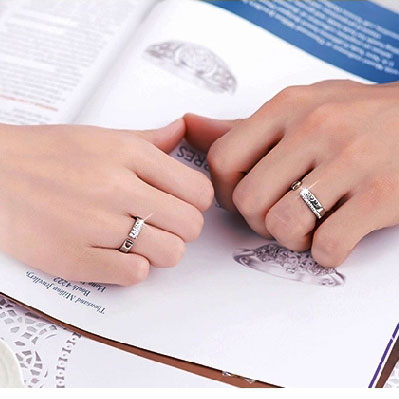 Romantic Love Letter Couple Opening Rings
