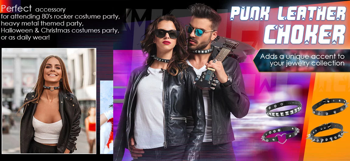 punk goth rivet choker in bygoods